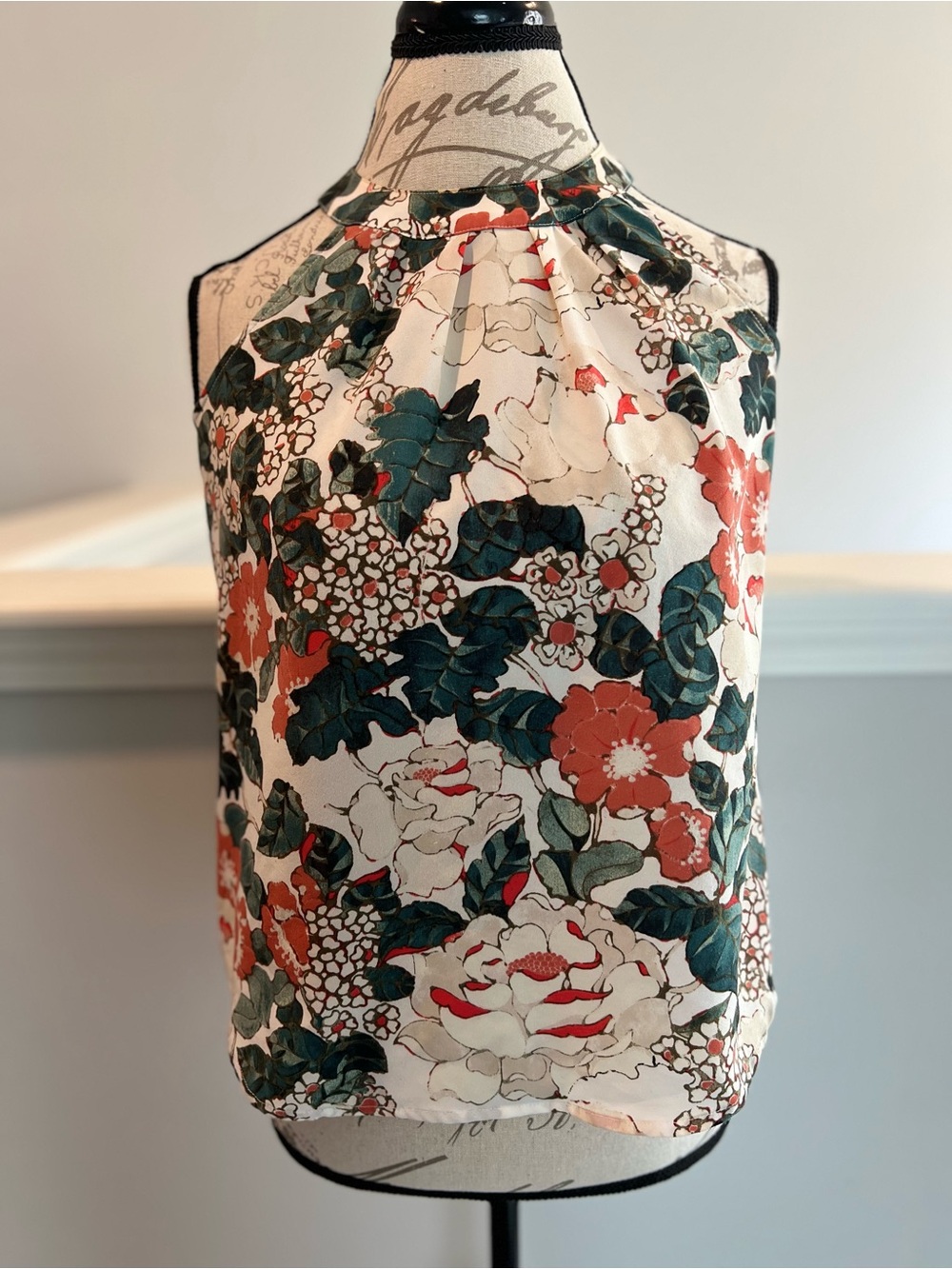 Ann Taylor LOFT Petites Floral Halter Blouse XXSP